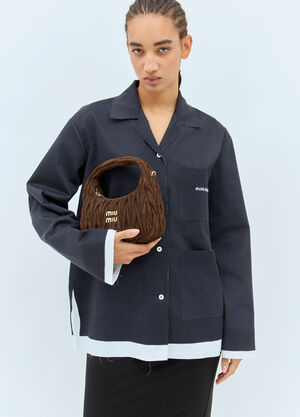 Miu Miu Wander Matelassé Suede Mini Shoulder Bag Brown miu0258028