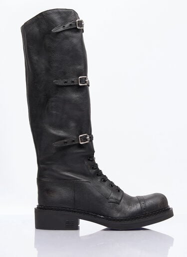 High Leather Boots Miu Miu High Leather Boots Black miu0258041