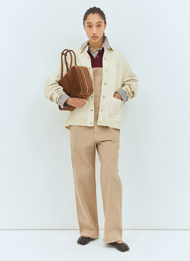 견고한 면 셔츠 Miu Miu 견고한 면 셔츠 베이지 miu0258065