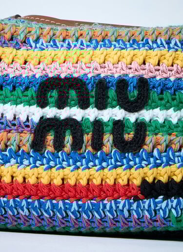 Logo Motif Crochet Shoulder Bag Miu Miu Logo Motif Crochet Shoulder Bag Blue miu0260030