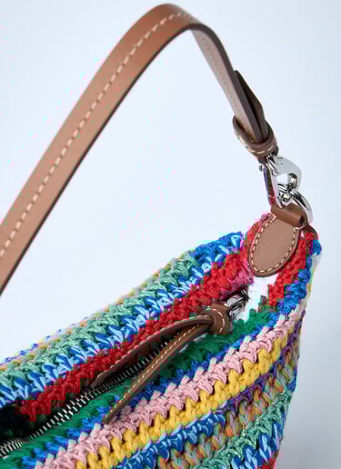 Logo Motif Crochet Shoulder Bag Miu Miu Logo Motif Crochet Shoulder Bag Blue miu0260030