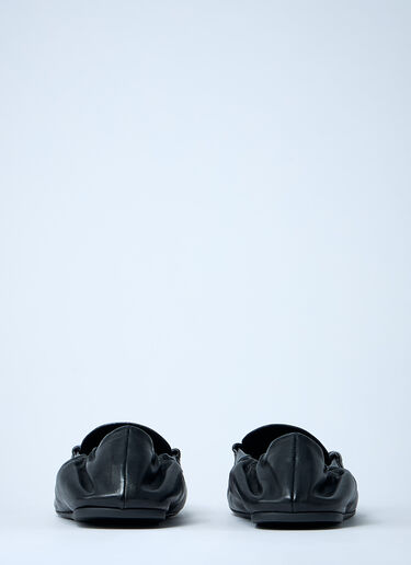 Logo Motif Leather Loafers Miu Miu Logo Motif Leather Loafers Black miu0262106