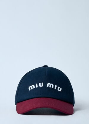 Miu Miu Logo Motif Baseball Cap Navy miu0359006