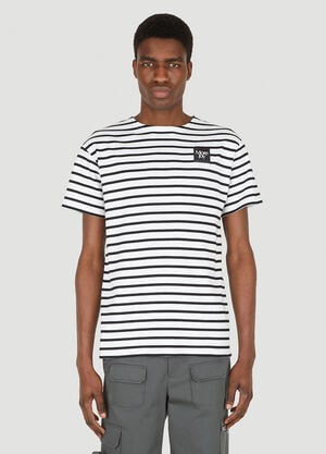 More Joy Logo Patch Breton Stripe T-Shirt White mjy0347009