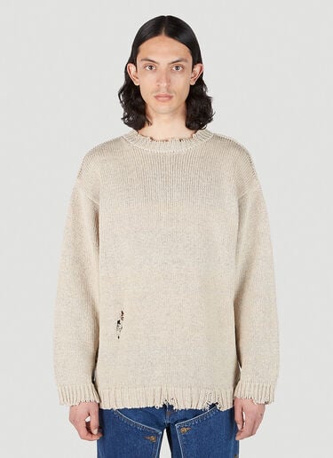 디스트레스트 스웨터 Maison Margiela 디스트레스트 스웨터 베이지 mla0151077