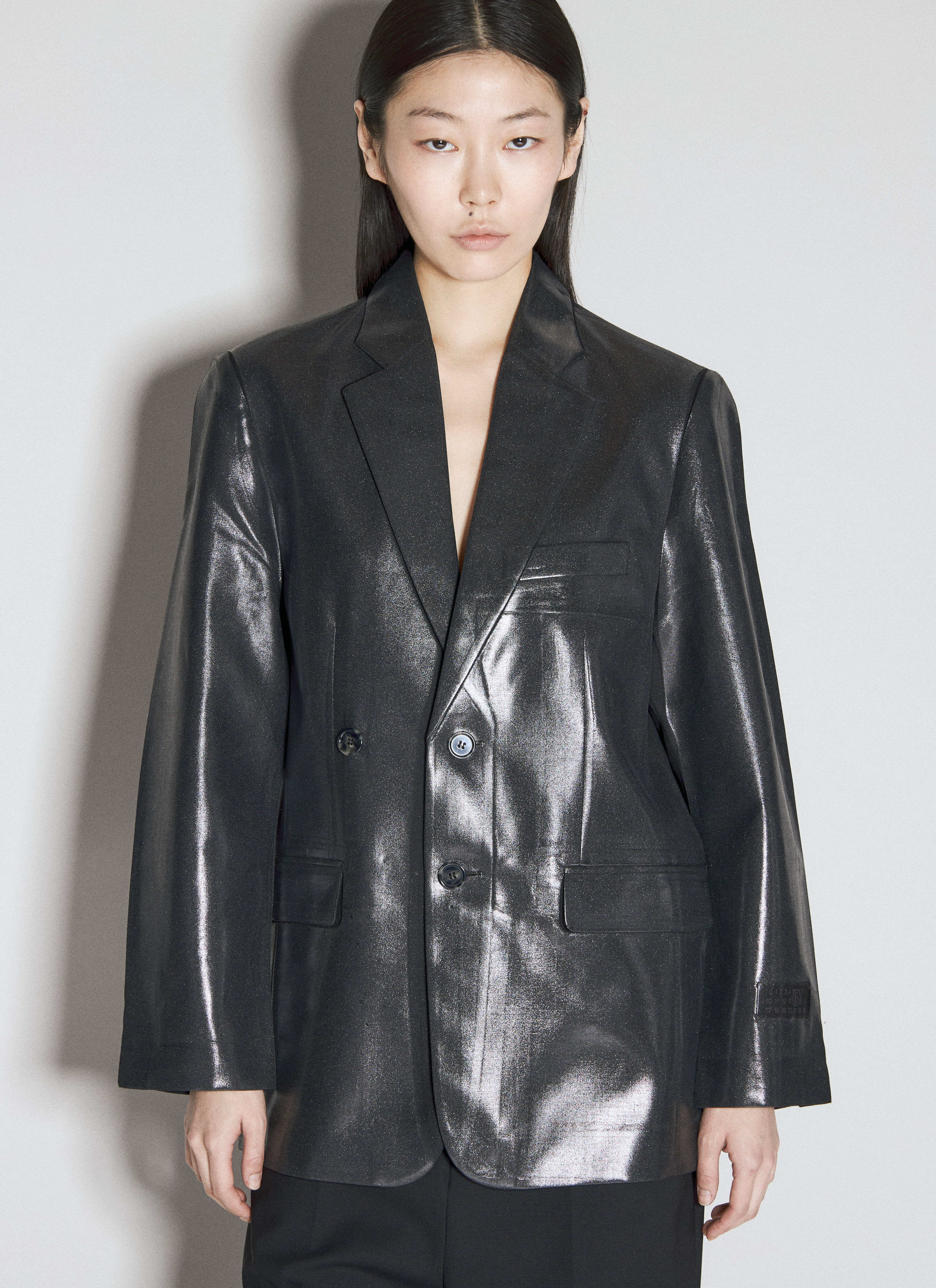 MM6 Maison Margiela Women's' Coated Suit Blazer in Black