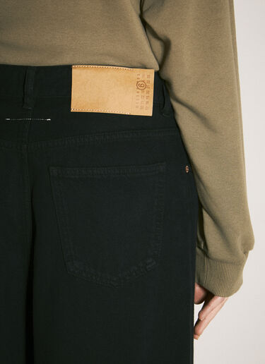 MM6 Maison Margiela Wide-Leg Drawstring Jeans Black mmm0257009