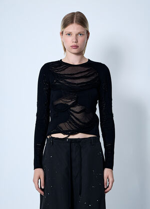 MM6 Maison Margiela Distressed Sweater Black mmm0260002