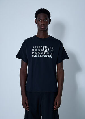 MM6 Maison Margiela x Salomon 徽标图案 T 恤 黑色 mms0161004