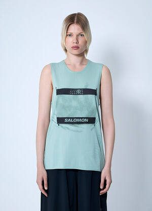 MM6 Maison Margiela x Salomon Logo Motif Tank Top Green mms0261005