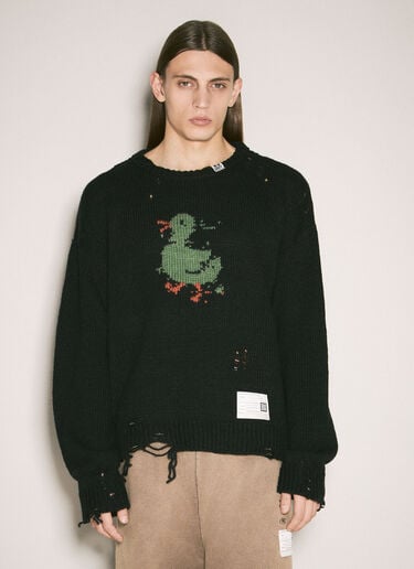 Maison Mihara Yasuhiro Duck Knit Sweater Black mmy0158006