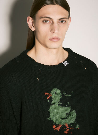Duck Knit Sweater Maison Mihara Yasuhiro Duck Knit Sweater Black mmy0158006