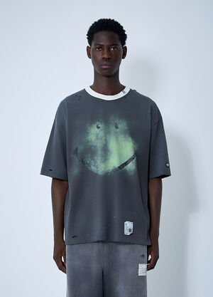 Maison Mihara Yasuhiro 로고 모티프 티셔츠 블랙 mmy0160013