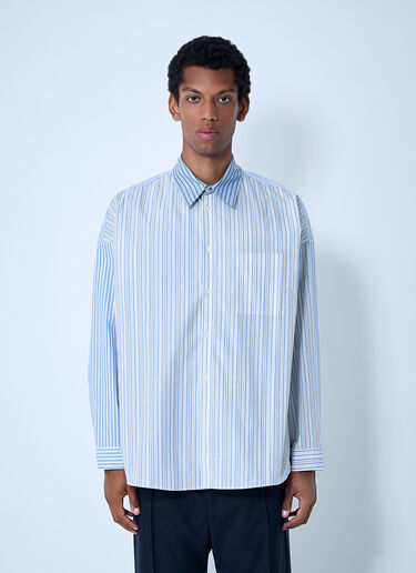 Marni Striped Button-Down Shirt Light Blue mni0161001