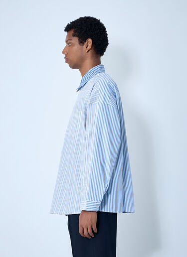 Marni Striped Button-Down Shirt Light Blue mni0161001