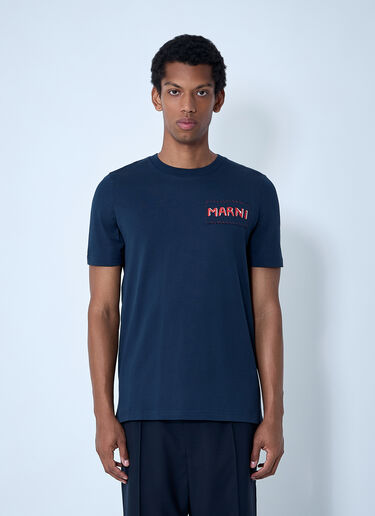 Marni Logo Motif T-Shirt Navy mni0161004