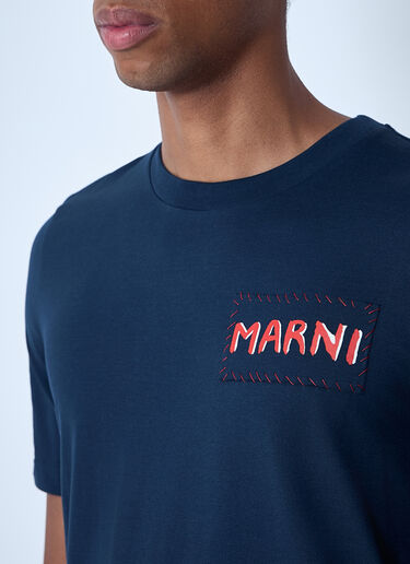 Logo Motif T-Shirt Marni Logo Motif T-Shirt Navy mni0161004