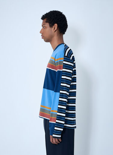Striped Logo Motif T-Shirt Marni Striped Logo Motif T-Shirt Blue mni0161005