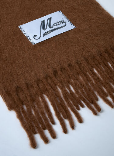 Fringed Wool Scarf Marni Fringed Wool Scarf Camel mni0161012