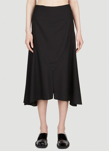 Marni 비대칭 플루이드 스커트 블랙 mni0253032