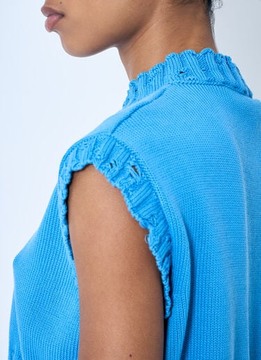 Marni Distressed Knit Vest Blue mni0259004