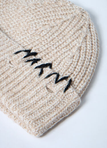 Marni Logo Motif Beanie Hat Beige mni0261010