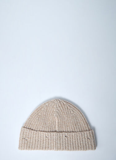 Marni Logo Motif Beanie Hat Beige mni0261010