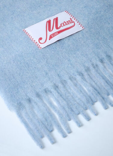 Marni Fringed Wool Scarf Light Blue mni0261011