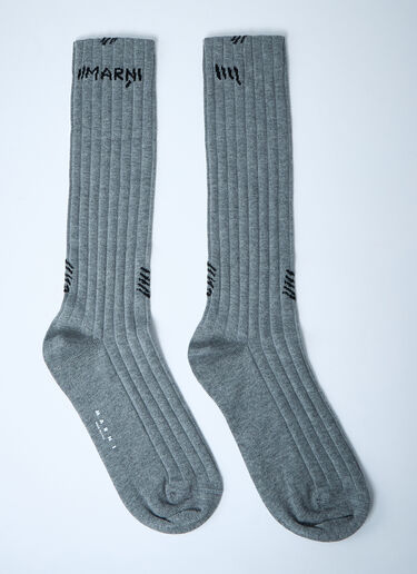 Logo Motif Socks Marni Logo Motif Socks Grey mni0261012