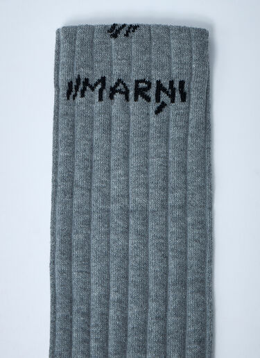 Marni Logo Motif Socks Grey mni0261012