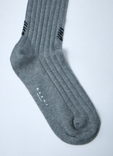 Marni Logo Motif Socks Grey mni0261012