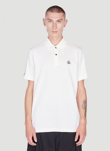 Moncler 로고 패치 폴로 셔츠 화이트 mon0152001