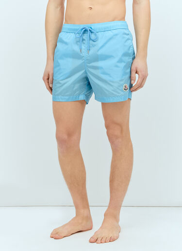 Logo Patch Swim Shorts Moncler Logo Patch Swim Shorts Blue mon0155015