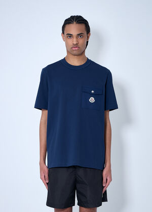 Moncler Logo Motif T-Shirt Blue mon0160020
