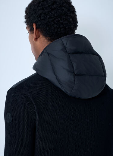 Moncler Quilted Knit Hooded Cardigan Black mon0161018