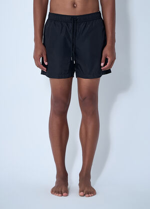 Moncler Logo Patch Swim Shorts Black mon0161025