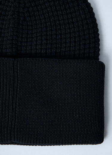 Moncler Logo Motif Beanie Hat Black mon0161036