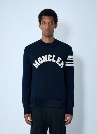Moncler Logo Motif Sweater Navy mon0161038