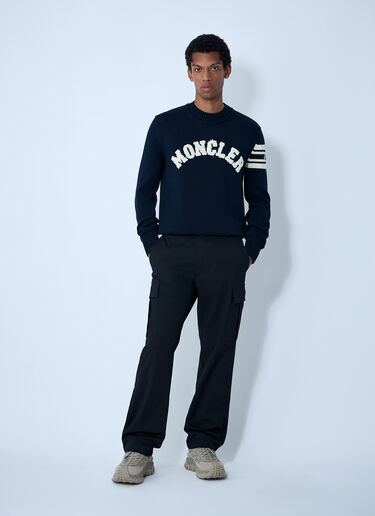 Moncler Logo Motif Sweater Navy mon0161038