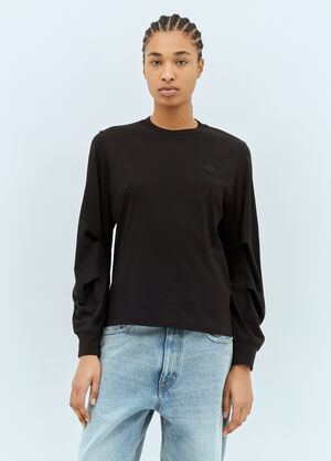 Moncler Logo Patch Long-Sleeve T-Shirt Black mon0259029