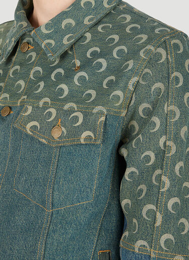 Marine Serre Moon Denim Jacket Green mrs0150001