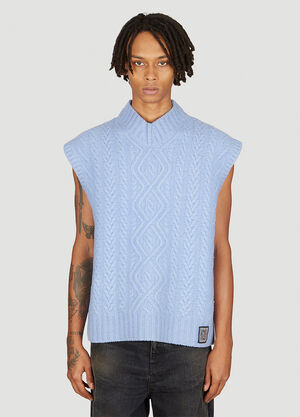 Martine Rose Boiled Cable Vest Blue mtr0154011