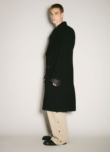 Martine Rose Double-Breasted Shirt Overcoat Black mtr0158007