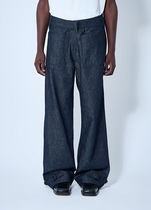 Mugler Belted Denim Jeans Blue mug0160005