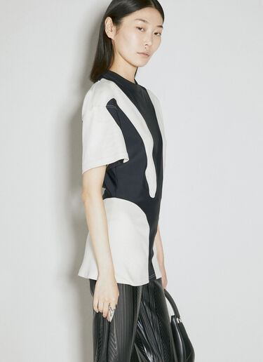 이중 소재 티셔츠 Mugler 이중 소재 티셔츠 베이지 mug0254019