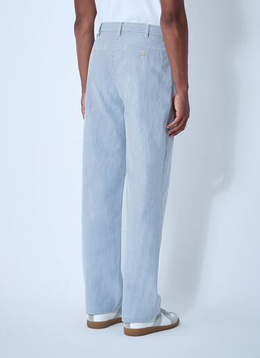 Noah Seersucker Belted Single-Pleat Pants Blue noa0160009
