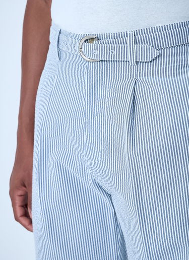 Seersucker Belted Single-Pleat Pants Noah Seersucker Belted Single-Pleat Pants Blue noa0160009