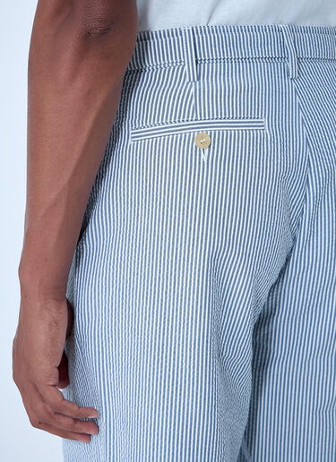 Seersucker Belted Single-Pleat Pants Noah Seersucker Belted Single-Pleat Pants Blue noa0160009