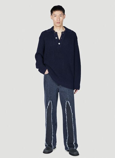 Polo Sweater Our Legacy Polo Sweater Dark Blue our0152007
