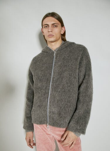 Our Legacy Full Zip Hooded Cardigan Grey our0154007